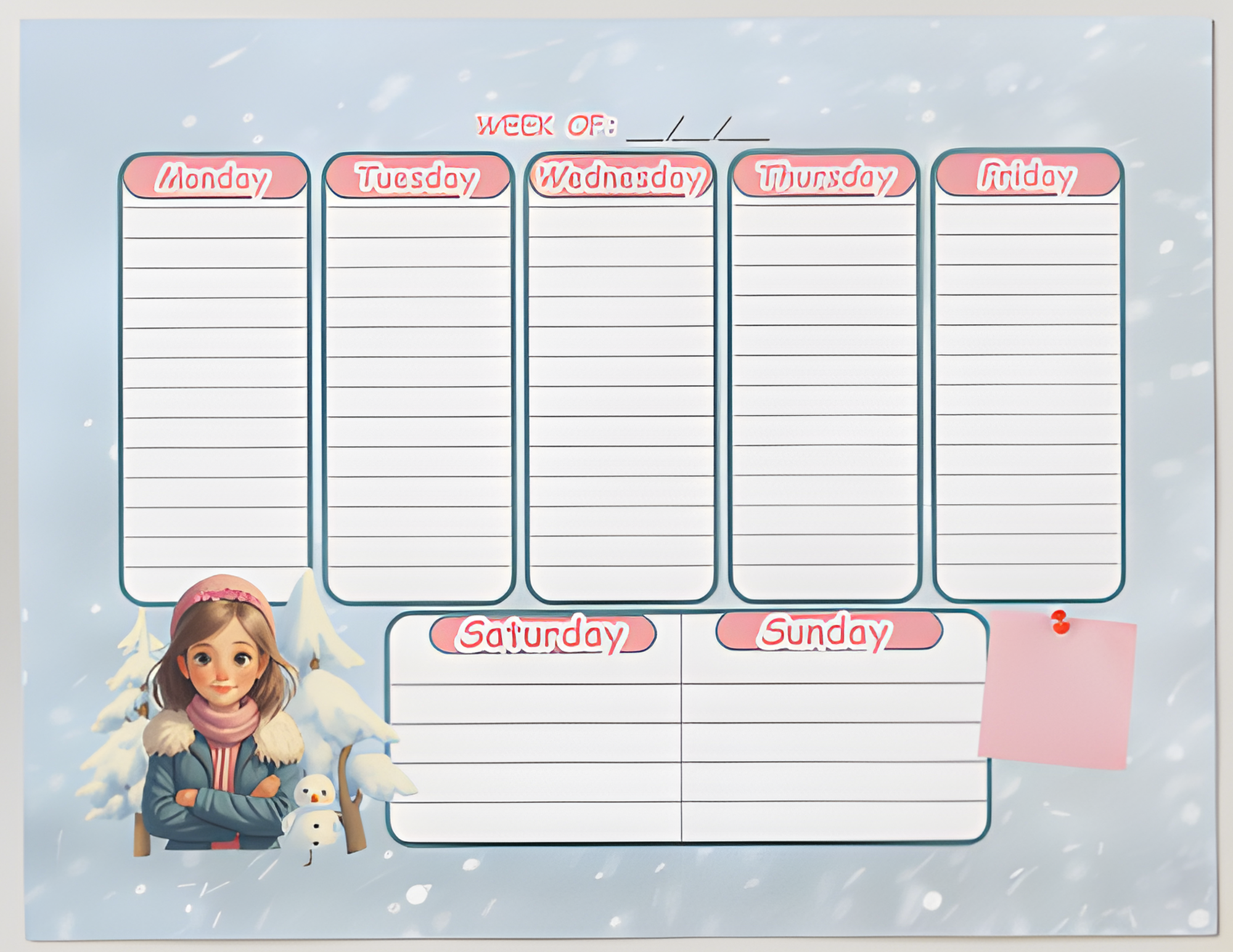 Hope And Winter Weekly Planner